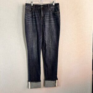 Chico's So Slimming Girlfriend Slim Leg Ankle Jean Size 1.5 TALL